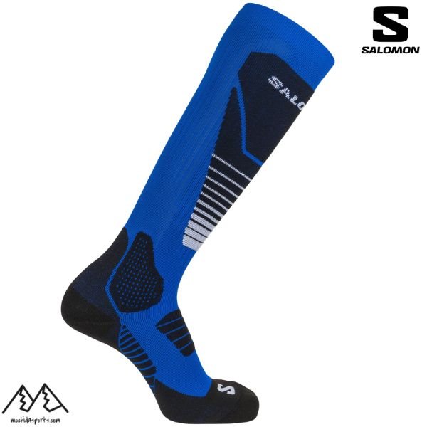 画像1: ご予約商品 サロモン スキーソックス ブルー SALOMON S/PRO DAZZLING BLUE BLACK Cane (1)