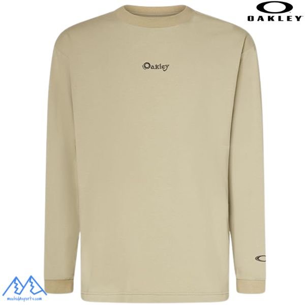 画像1: オークリー ロングスリーブ Tシャツ 長袖  サンド ベージュ OAKLEY EN NEW RETRO L/S TEE FLAG 1.7 DESERT SAND (1)