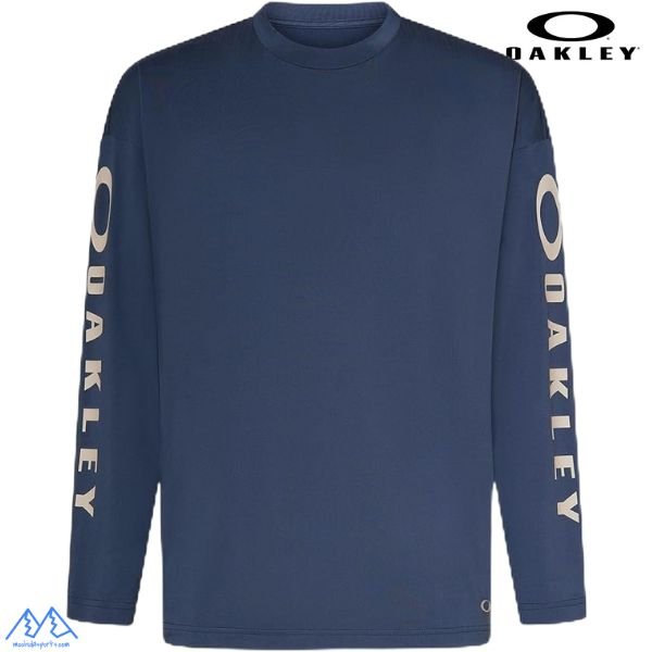 画像1: オークリー ロングスリーブ Tシャツ 長袖  ネイビー ブルー OAKLEY ENHANCE QD LS TEE SLV EVO 3.7 FOGGY BLUE (1)