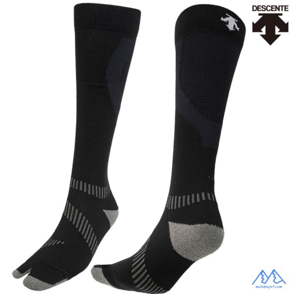 画像1: デサント タビ型 スキーソックス  ブラック DESCENTE MOVE SOCKS FOR SKI TABI (1)