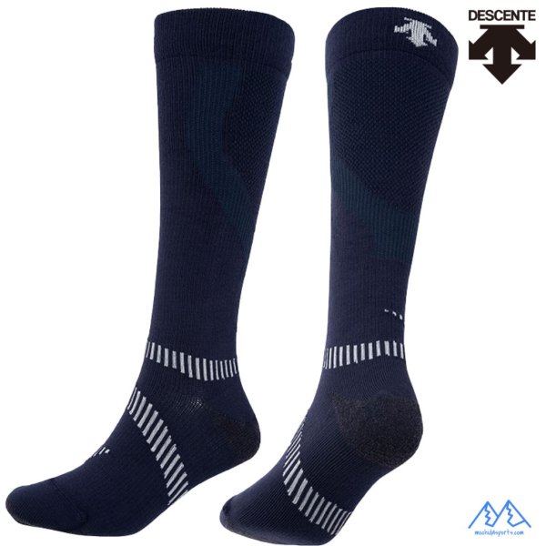 画像1: デサント スキーソックス ヒートナビ ネイビー DESCENTE MOVE SOCKS FOR SKI HEAT NAVI (1)