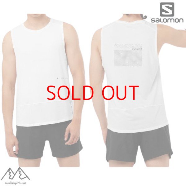 画像1: サロモン ランニングタンクトップ ノースリーブ ホワイト SALOMON CROSS RUN TANK GFX WHITE (1)
