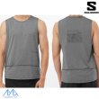 画像1: サロモン ランニングタンクトップ ノースリーブ ブラック杢 SALOMON CROSS RUN TANK GFX DEEP BLACK HEATHER (1)