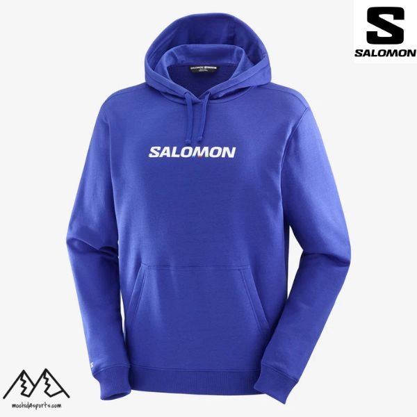 画像1: SALOMON サロモン フーディー パーカー ブルー SAL LOGO PERF HOODIE M Surf The Web (1)