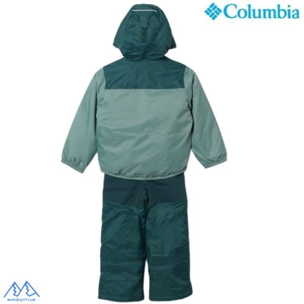 画像2: コロンビア リバーシブル ジュニア キッズ スキーウエア セット グリーン オレンジ 110cm ダブルフレークセット Columbia Double Flake Set Metal Night Wave (2)