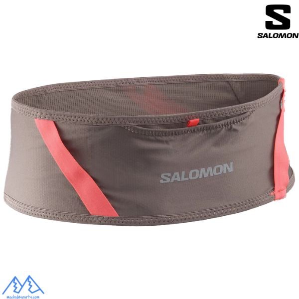 画像1: サロモン ランニングポーチ ウエストベルト パルス ベルト グレー SALOMON Pulse Belt IRON / NEON FLAME (1)