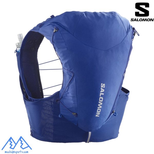 画像1: サロモン ランニングベスト フラスク付 バックパック SALOMON ADV SKIN 12 Surf The Web ブルー アドバンスドスキン12 ランニングバッグ トレラン (1)