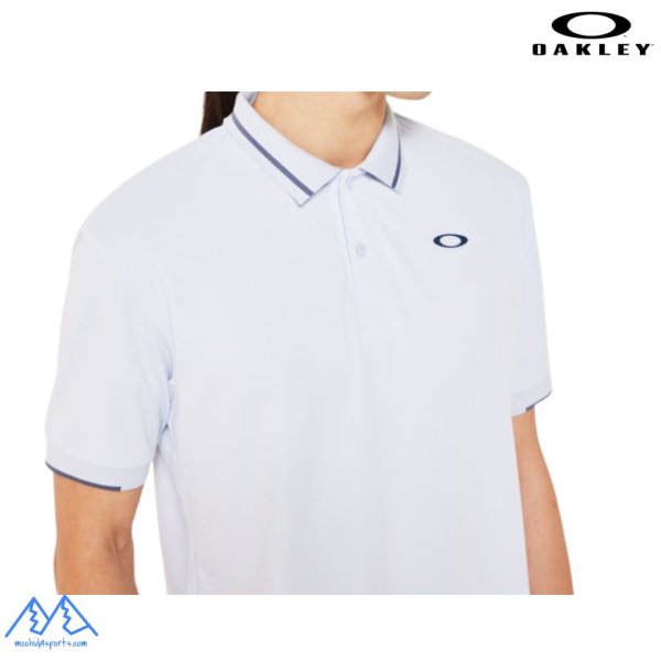 画像4: オークリー 半袖 鹿の子 ポロシャツ ライトブルー 吸汗速乾 伸縮 形状安定 軽量 OAKLEY O-Sync Pack Polo Essential 1.0 ARTIC ICE (4)