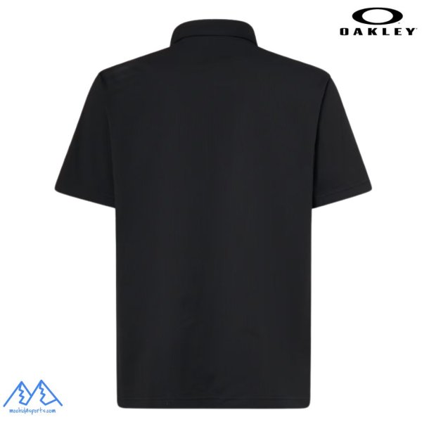画像2: オークリー 半袖 ポロシャツ シアサッカー ブラック 吸汗速乾 伸縮 形状安定 軽量 OAKLEY O-Sync Pack Polo Seersucker 1.0 BLACKOUT (2)