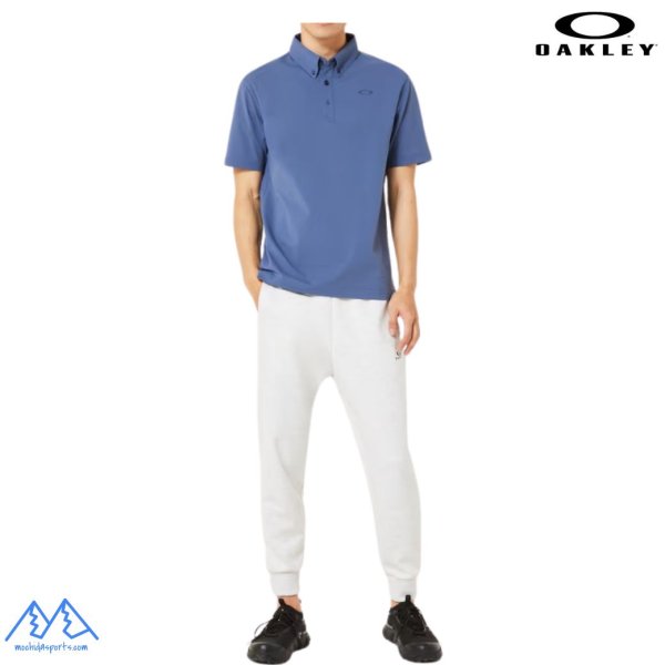 画像5: オークリー 半袖 ポロシャツ シアサッカー ライトネイビー ブルー 吸汗速乾 伸縮 形状安定 軽量 OAKLEY O-Sync Pack Polo Seersucker 1.0 DARK AQUA (5)