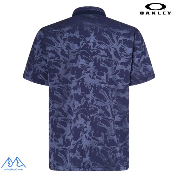 画像2: オークリー 半袖 ポロシャツ グラフィック ネイビー ブルー 吸汗速乾 伸縮 形状安定 軽量 OAKLEY O-Sync Pack Polo Graphic 1.0 FOGGY BLUE (2)
