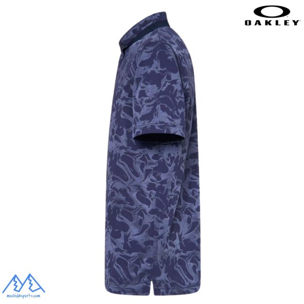 画像3: オークリー 半袖 ポロシャツ グラフィック ネイビー ブルー 吸汗速乾 伸縮 形状安定 軽量 OAKLEY O-Sync Pack Polo Graphic 1.0 FOGGY BLUE (3)