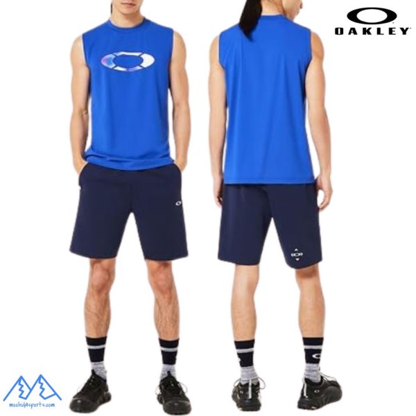 画像4: オークリー タンクトップ ノースリーブ シャツ ブルー 吸汗速乾 接触冷感 UVカット OAKLEY STRIKING TECH COLD NS TEE 7.0 FLASH BLUE (4)