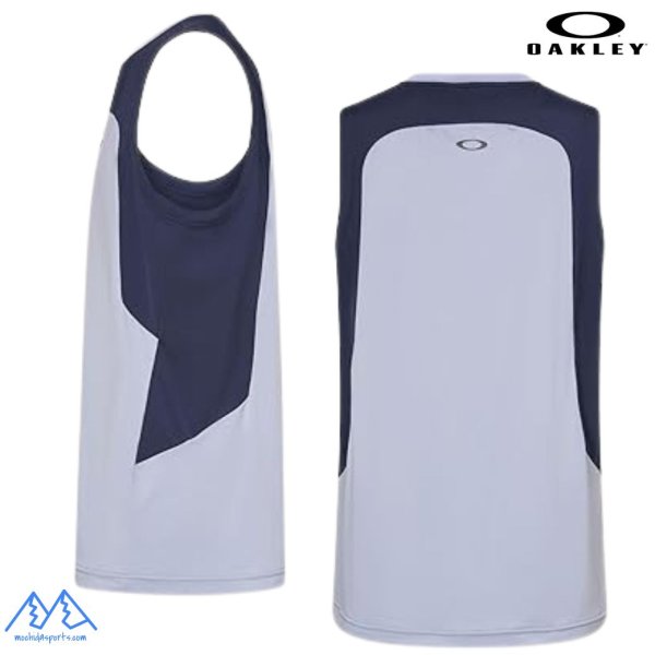 画像2: オークリー タンクトップ ノースリーブ シャツ ライトブルー 吸汗速乾 接触冷感 ストレッチ UVカット OAKLEY O-TECH COLD PERF NS CREW 3.0  ARCTIC ICE (2)