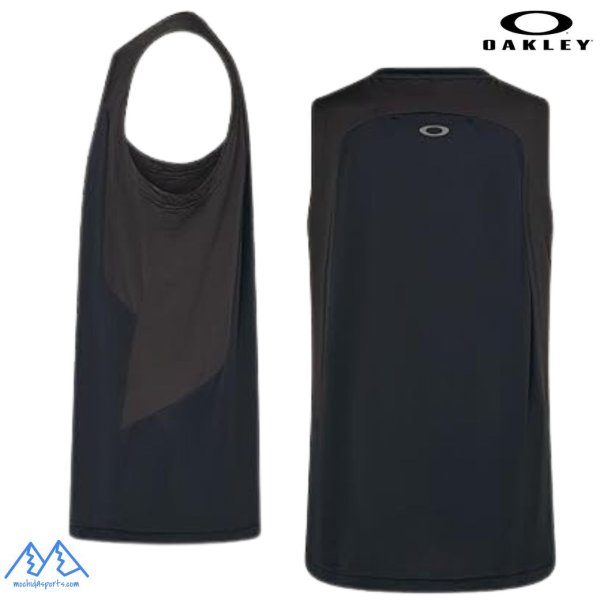 画像2: オークリー タンクトップ ノースリーブ シャツ ブラック 吸汗速乾 接触冷感 ストレッチ UVカット OAKLEY O-TECH COLD PERF NS CREW 3.0 BLACKOUT (2)