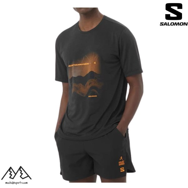 画像3: サロモン ショートスリーブ Tシャツ 半袖 ディープブラック SALOMON SHKout CORE GOLDEN TRAIL SERIES DEEP BLACK (3)