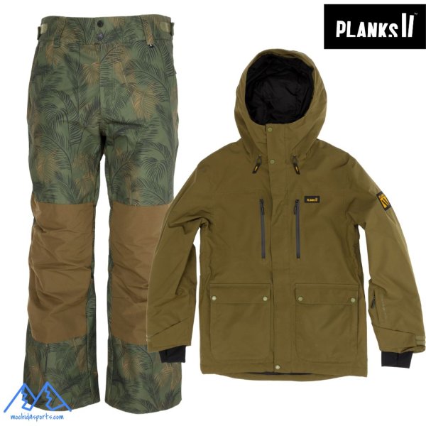 画像1: プランクス グッドタイムス インシュレーテッドジャケット アーミーグリーン フィールグッド パンツ ジャングル PLANKS GOOD TIMES INSULATED JACKET ＆ FEEL GOOD PANT ARMY GREEN JUNGLE PALM (1)
