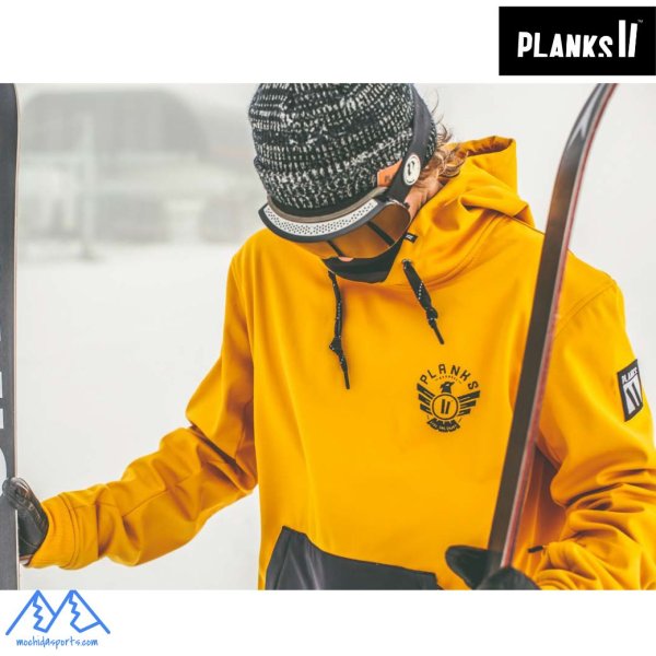 画像1: プランクス パークサイド ソフトシェルパーカー イエロー PLANKS PARKSIDE SOFTSHELL HOOD SUNSET YELLOW (1)
