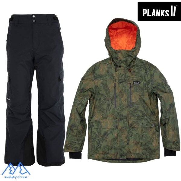 画像1: プランクス グッドタイムス インシュレーテッドジャケット パンツ ジャングル ブラック PLANKS GOOD TIMES INSULATED JACKET JUNGLE PALM＆ PANT BLACK (1)