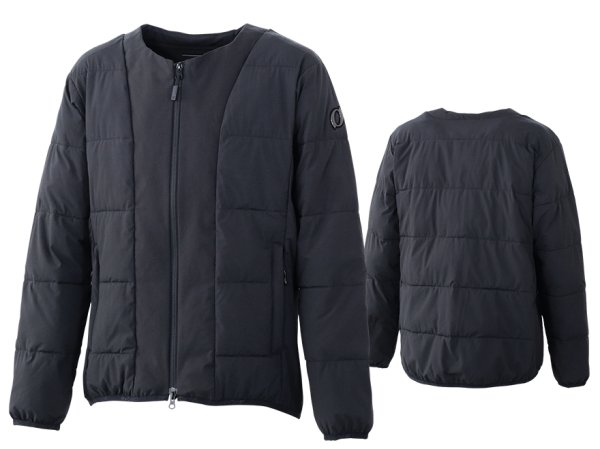 画像1: ご予約商品 オンヨネ 中綿入り ノーカラー ミドルジャケット ブラック ONYONE NO COLLAR PUFF MID JK BLACK ONJ98507 009 (1)