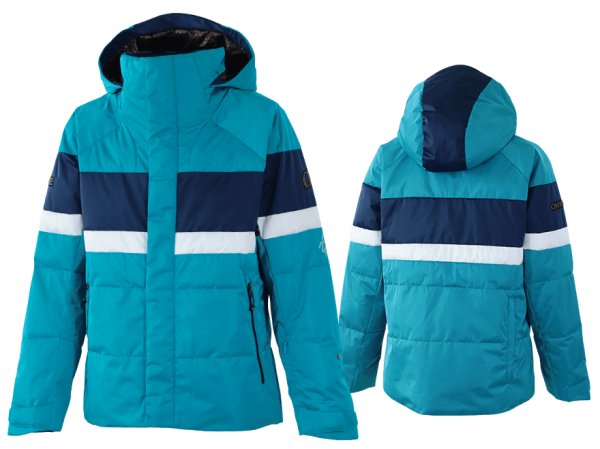 画像2: オンヨネ エッジ パフ スキーウェア Mサイズ ターコイズブルー ネイビー EDGE PUFF OUTER JACKET&PANTS B.TURQUOISE×NAVY ONJ98300 624 / ONP98310 688 (2)
