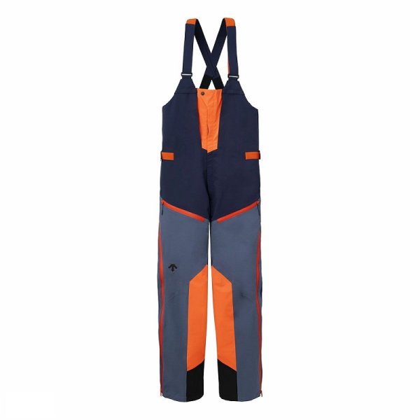 画像1: ご予約商品 デサント スキービブパンツ ジオパンツ ダークナイト ネイビー × グレー DESCENTE S.I.O INSULATED BIB PANTS (1)