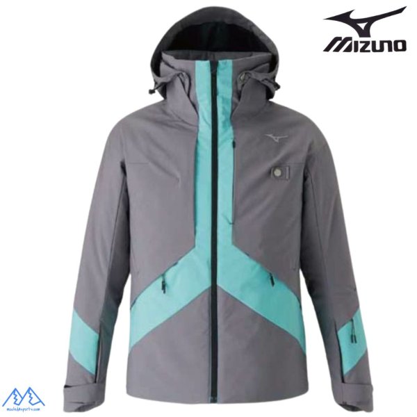 画像2: ミズノ スキーウエア クワイエットシェイドグレー カプリブルー Lサイズ MIZUNO DEMO SOLID SKI PARKA + DEMO SOLID SKI PANTS (2)