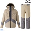 画像1: ご予約商品 ミズノ スキーウエア トラバーチンベージュ クワイエットシェイドグレー MIZUNO DEMO SOLID SKI PARKA + DEMO SOLID SKI PANTS (1)