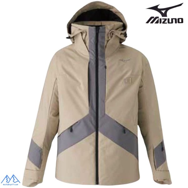 画像2: ミズノ スキーウエア トラバーチンベージュ クワイエットシェイドグレー Mサイズ MIZUNO DEMO SOLID SKI PARKA + DEMO SOLID SKI PANTS (2)