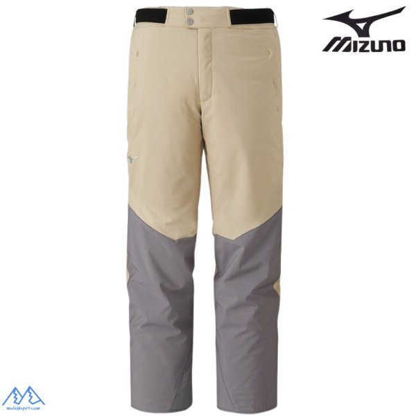 画像1: ご予約商品 ミズノ スキーパンツ スキーウエア バーチンベージュ クワイエットシェイドグレー MIZUNO DEMO SOLID SKI PANTS (1)