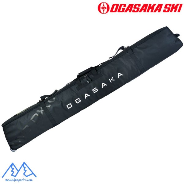 画像1: ご予約商品 オガサカ 2台入 ホイール付 スキーケース ブラック OGASAKA TWO DX W skicase 2pair  (1)
