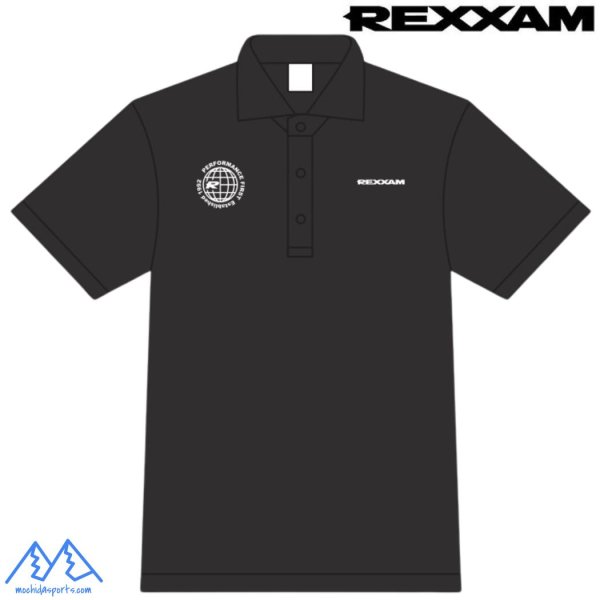 画像1: ご予約商品 レクザム 吸汗速乾 UVケア ポロシャツ ブラック REXXAM POLO SHIRTS BLACK (1)