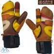画像2: ご予約商品 松岡手袋 マツオカ 3本指 スキーグローブ エルゴグリップ  3本指 やぎ革 牛革  暖色系 Extream Ride ERGOGRIP MATSUOKA GLOVE WARM ESK-2430P (2)