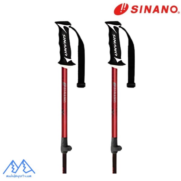 画像1: ご予約商品 シナノ ストック サイズ調整式 カーボン アルミ スキーポール フリーX CB レッド 伸縮スキーポール SINANO FREE-X CB RD 100-123cm (1)