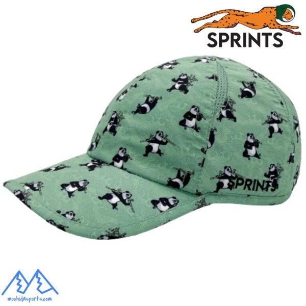画像1: スプリンツ ランニングキャップ パンダ グリーン SPRINTS O.G.Hats Snack Attack Panda Dash Hat (1)