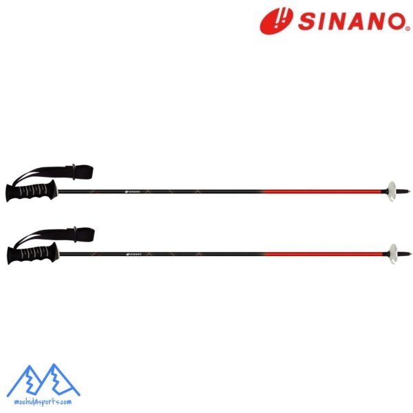 画像2: シナノ ストック カーボン製 スキーポール SINANO HYSTREAM BK+RD ハイストリーム ブラック+レッド  (2)