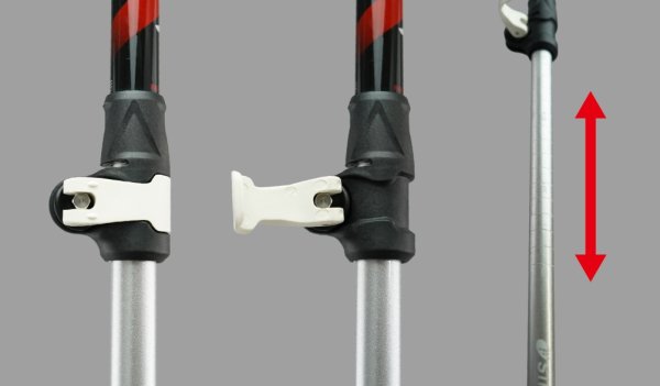 画像3: シナノ ストック サイズ調整式 アルミ スキーポール SINANO FREE-X AL SKY フリーX AL スカイ ブルー 伸縮スキーポール 100-123cm (3)