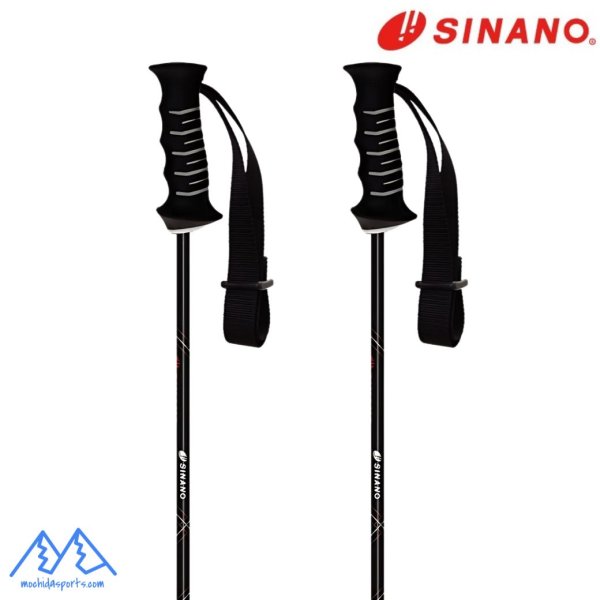 画像1: ご予約商品 シナノ ストック カーボン製 スキーポール SINANO HYSTREAM BK+RD ハイストリーム ブラック+レッド  (1)