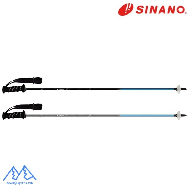 画像2: シナノ ストック カーボン製 スキーポール SINANO HYSTREAM BK+BLE ハイストリーム ブラック+ブルー (2)