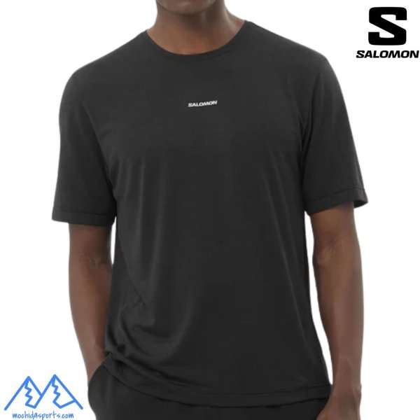 画像3: サロモン Tシャツ ショートスリーブ Tシャツ 半袖 ディープブラック SALOMON SHKout CORE TEE DEEP BLACK (3)