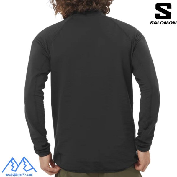 画像4: SALOMON サロモン フルジップ フリース ストレッチ ジャケット ブラック ESSENTIAL LIGHTWARM DEEP BLACK (4)