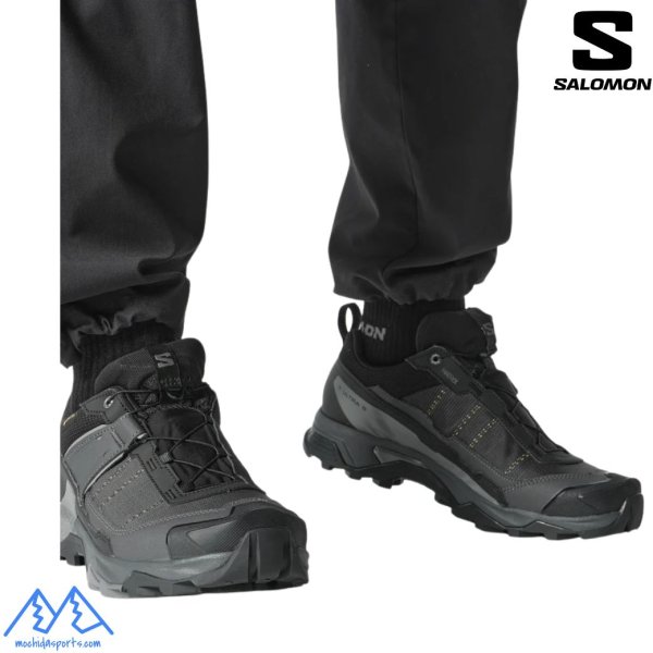 画像4: サロモン 防水 ゴアテックス トレッキング ハイキング シューズ ワイド ブラック SALOMON X ULTRA 5 WIDE GORE-TEX Black / Asphalt / Castlerock (4)
