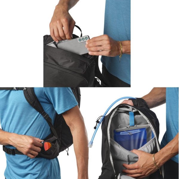 画像5: サロモン バックパック ハイキングバッグ 20L ブラック SALOMON TRAILBLAZER 20 BLACK / ALLOY (5)