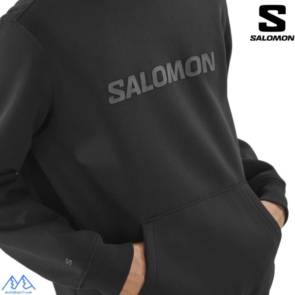 画像2: サロモン フーディー スウェット パーカー ビッグロゴ ブラック SALOMON BIG LOGO (2)