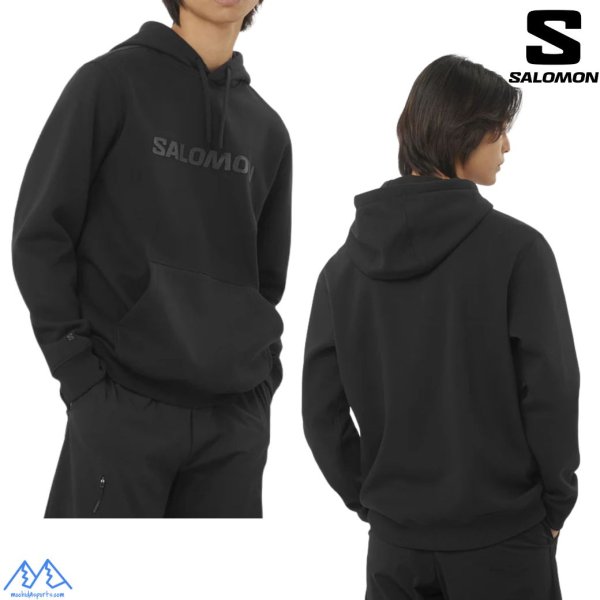画像3: サロモン フーディー スウェット パーカー ビッグロゴ ブラック SALOMON BIG LOGO (3)