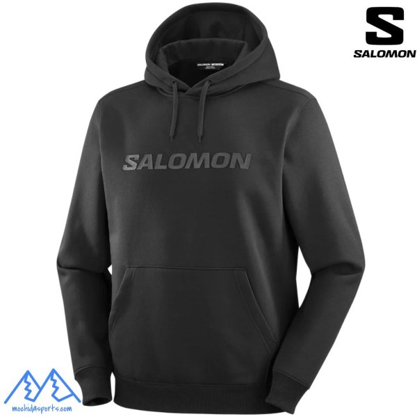 画像1: ご予約商品 サロモン フーディー スウェット パーカー ビッグロゴ ブラック SALOMON BIG LOGO (1)