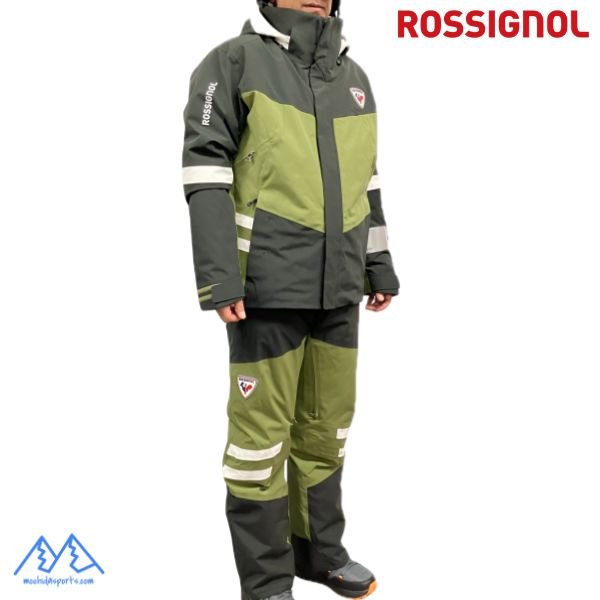 画像1: ロシニョール デモチーム スキーウエア セット ブラック カーキ ROSSIGNOL DEMO TEAM JACKET & PANTS BLACK KHAKI (1)