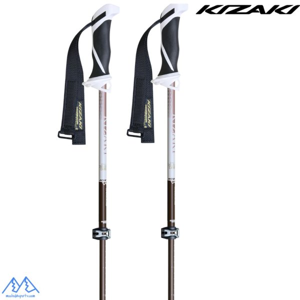画像1: ご予約商品 キザキ ストック サイズ調整式 スキーポール バリアス TL14 ブラウン 90-120cm KIZAKI VARIOUS TL14 BROWN (1)
