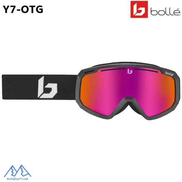 画像2: ご予約商品 ボレー スキー ゴーグル 眼鏡対応 Y7-OTG VOLTレンズ ワイセブン OTG  マットブラック ミディアムラージ bolle Matte Black Volt Ruby (2)