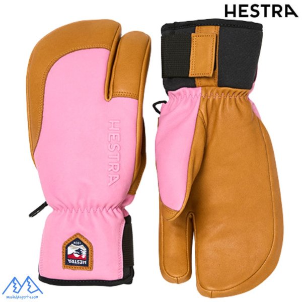 画像1: ご予約商品 ヘストラ 3フィンガー ショート スキーグローブ ピンク タン HESTRA TOPO 3-FINGER FULL LEATHER SHORT Cerice Tan (1)